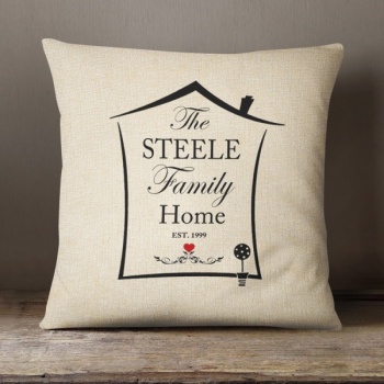 Luxury Personalised Cushion - Inner Pad Included - Family Home House